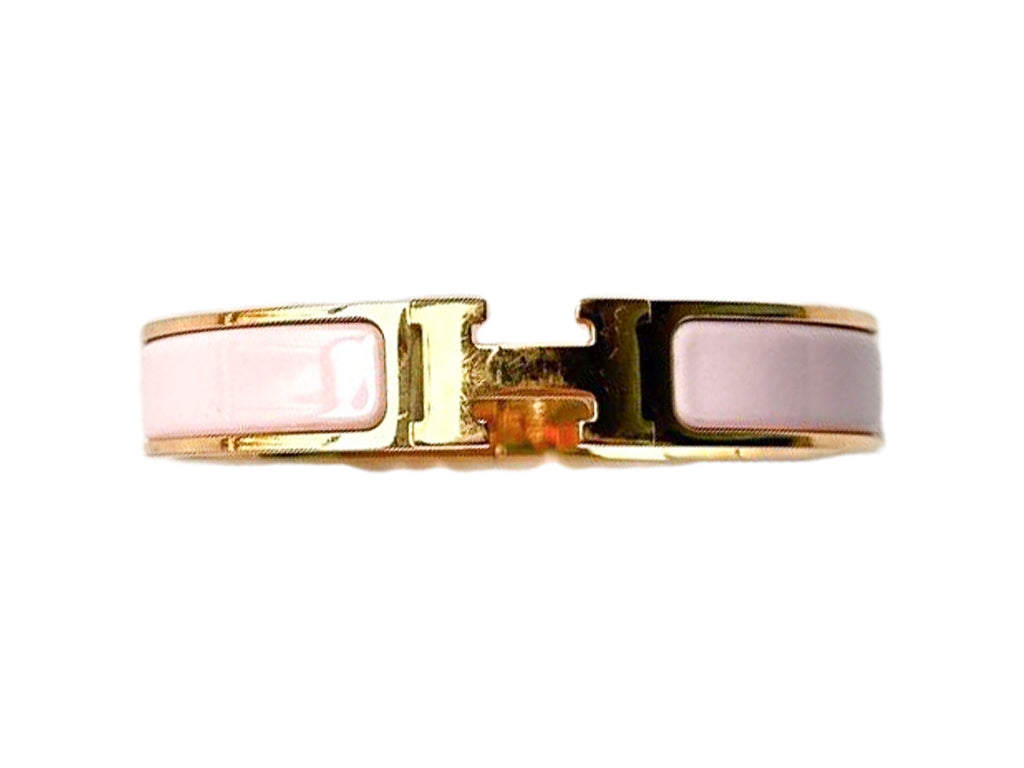 Vintage Hermes Clic H Bracelet Rose Candeur (Discolouration)