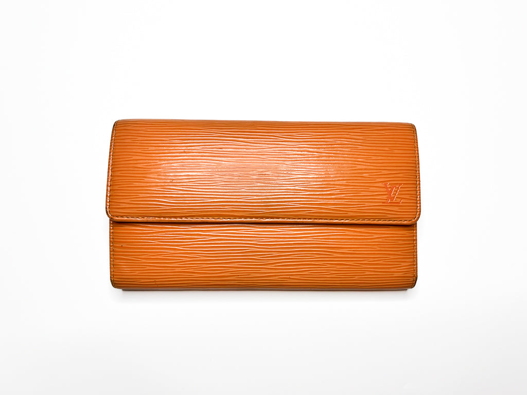 Vintage Louis Vuitton Epi Long Wallet Orange