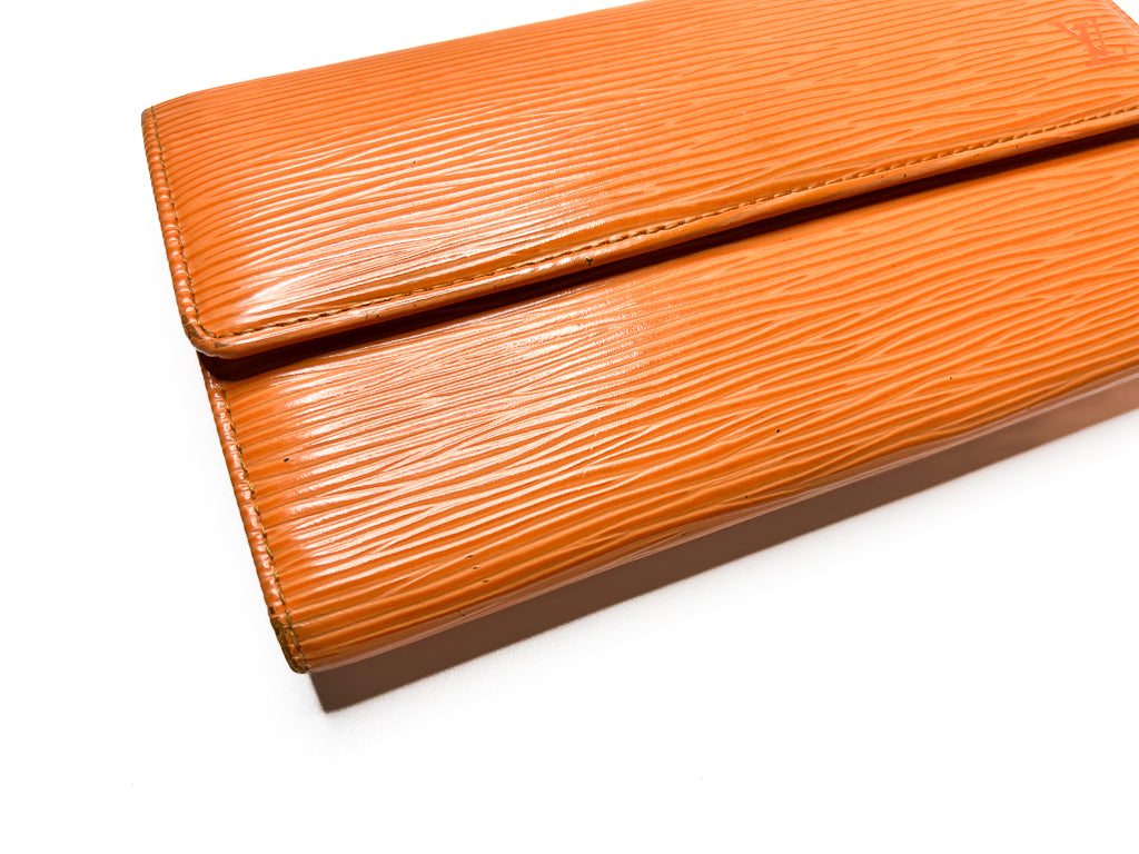 Vintage Louis Vuitton Epi Long Wallet Orange