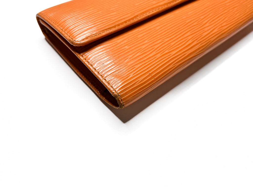 Vintage Louis Vuitton Epi Long Wallet Orange