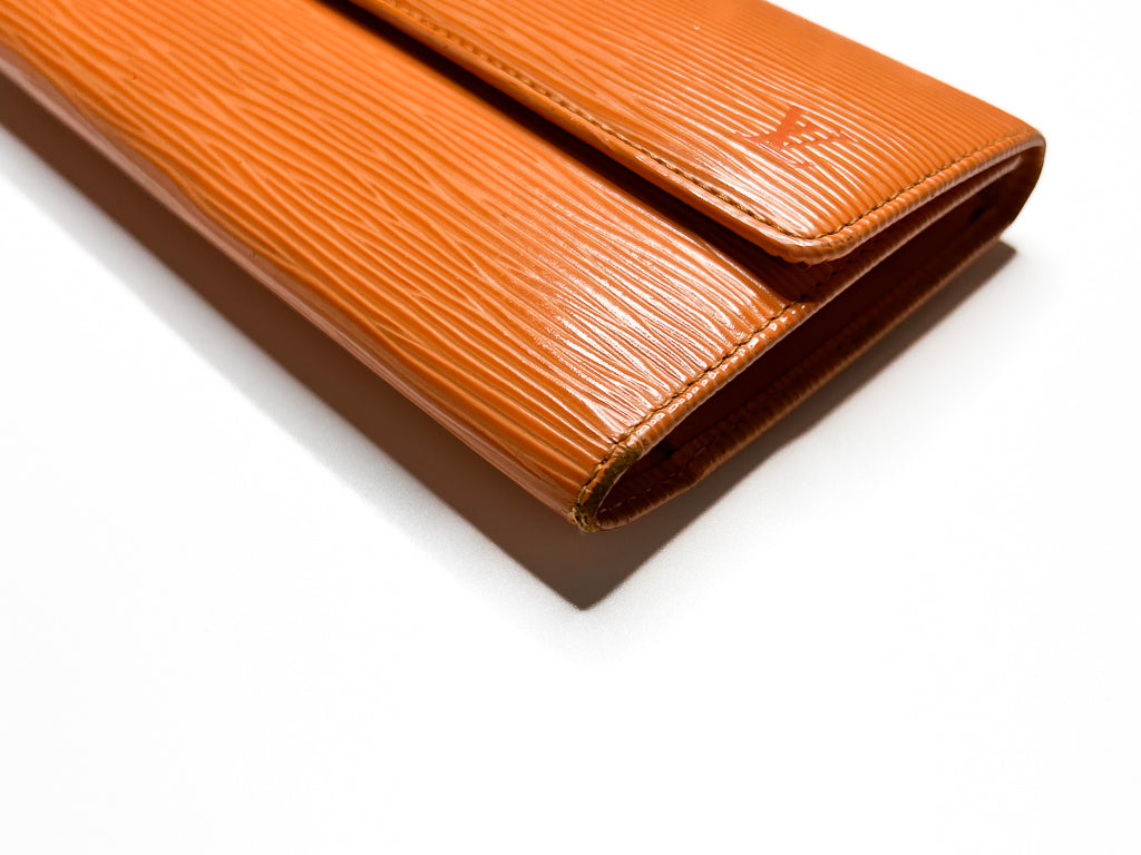 Vintage Louis Vuitton Epi Long Wallet Orange