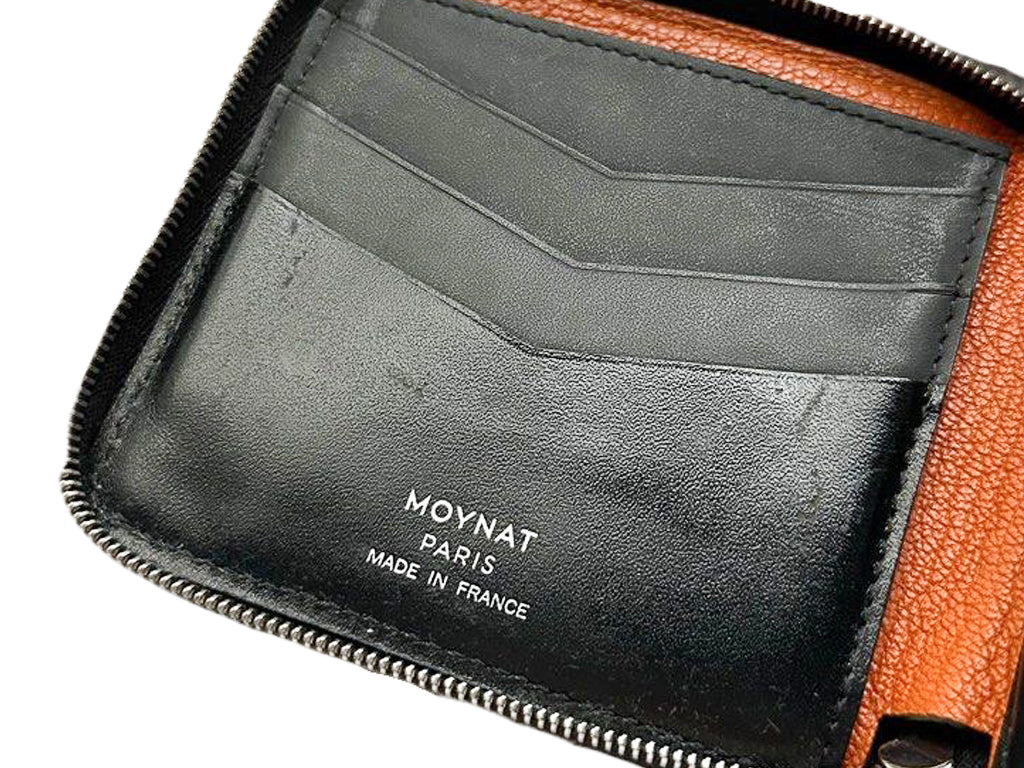 Vintage Moynat M Collection Black & White Bi-Fold Zip Wallet