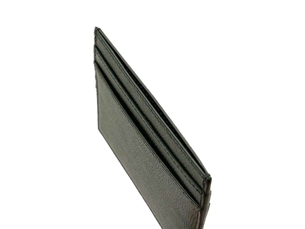 Vintage YSL Saint Laurent Card Holder Grained Leather Forest Green