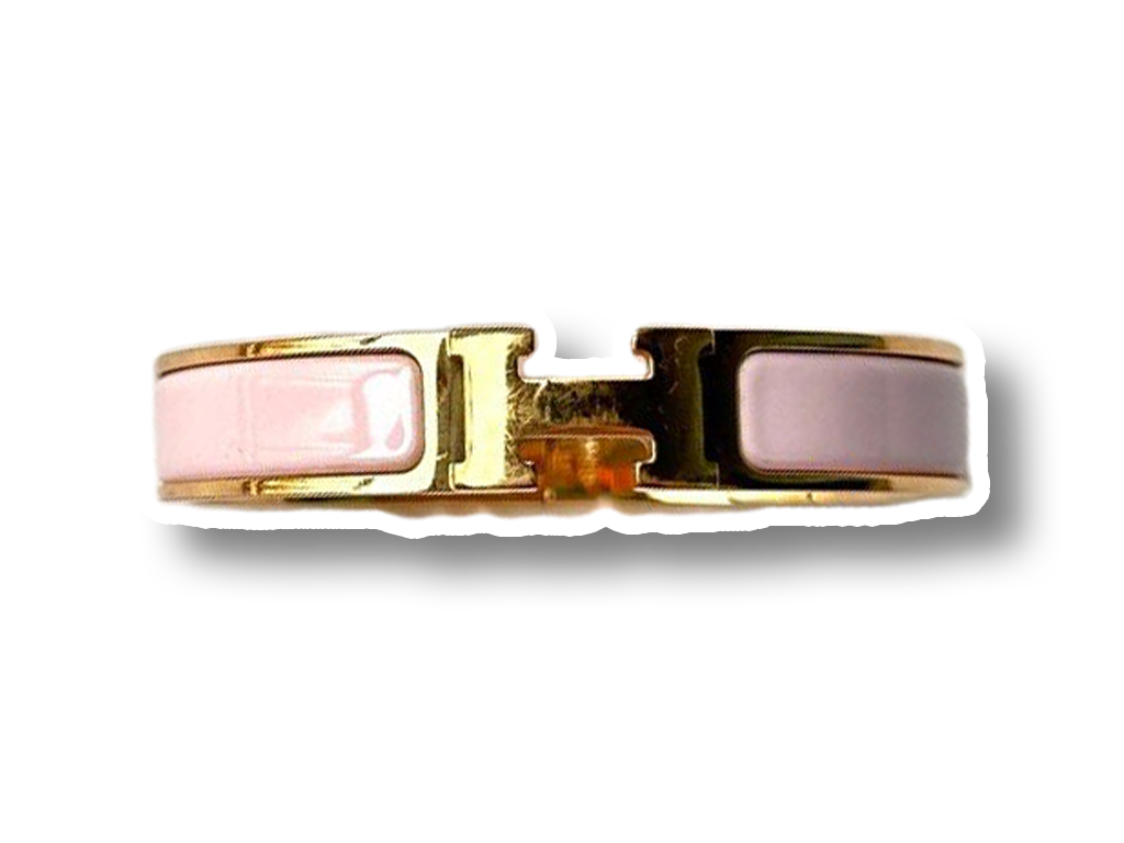 Vintage Hermes Clic H Bracelet Rose Candeur (Discolouration)
