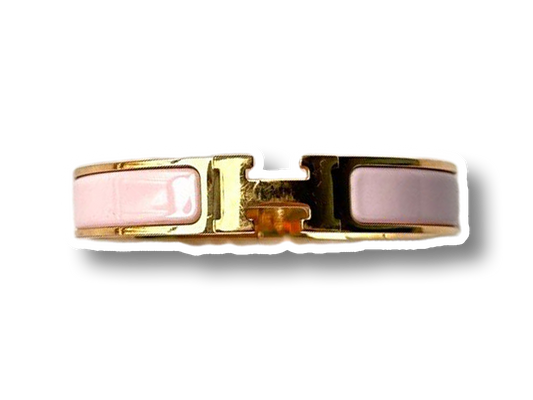 Vintage Hermes Clic H Bracelet Rose Candeur (Discolouration)